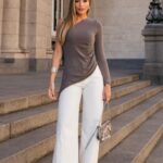 Calça Olivia Sarja Resinada