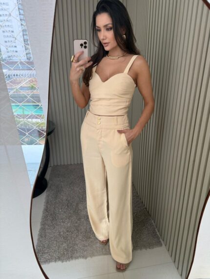 Calça Minhagrife em Viscose com Poliéster