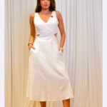 Vestido Midi com Fenda da Cintura